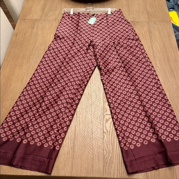 Ann Taylor Maroon and Pink Geometric Pants - Picture 1 of 3
